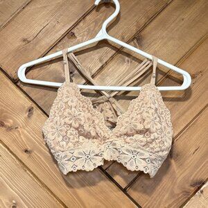 Aerie Lace Floral Bralette - Cream